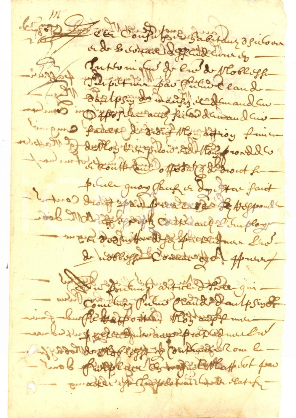 Documento originale, autentico 1615 PARIS Documento nobiltà famiglia Claude de MONTSIZET Manoscritto 1