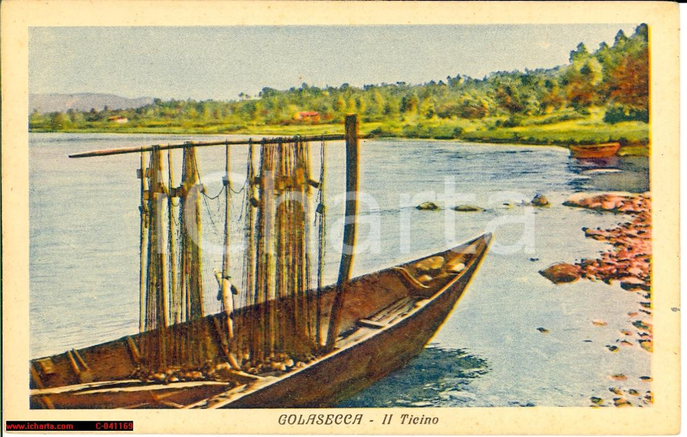 Cartolina originale da collezione 1930 ca GOLASECCA VA Il Ticino   Cartolina postale 1