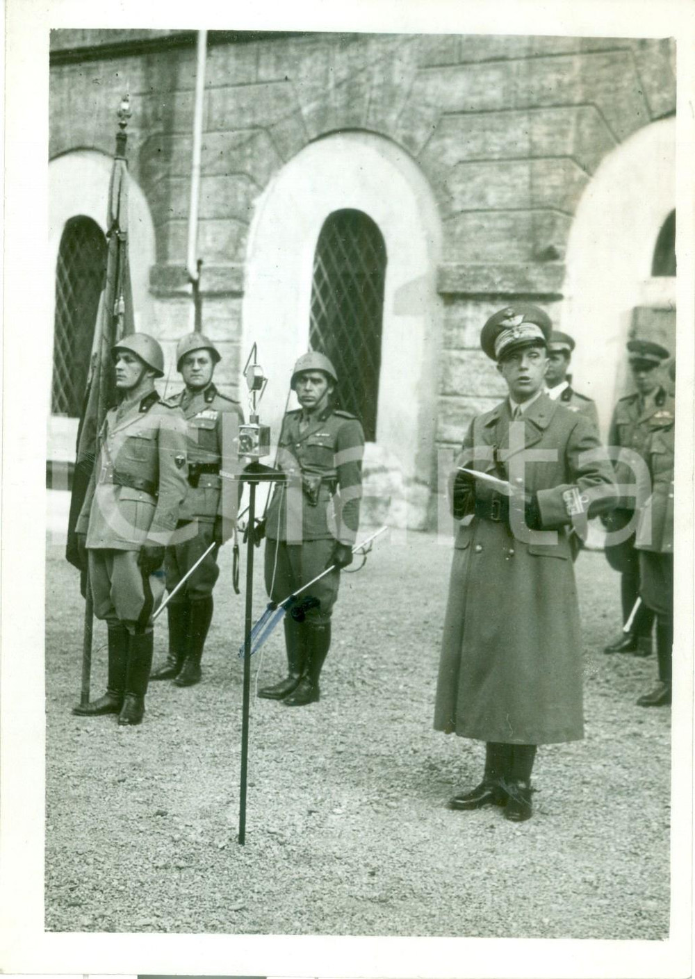 Fotografia d epoca originale 1938 MILANO Duca di BERGAMO lascia comando Divisione Fanteria LEGNANO Fotografia 1