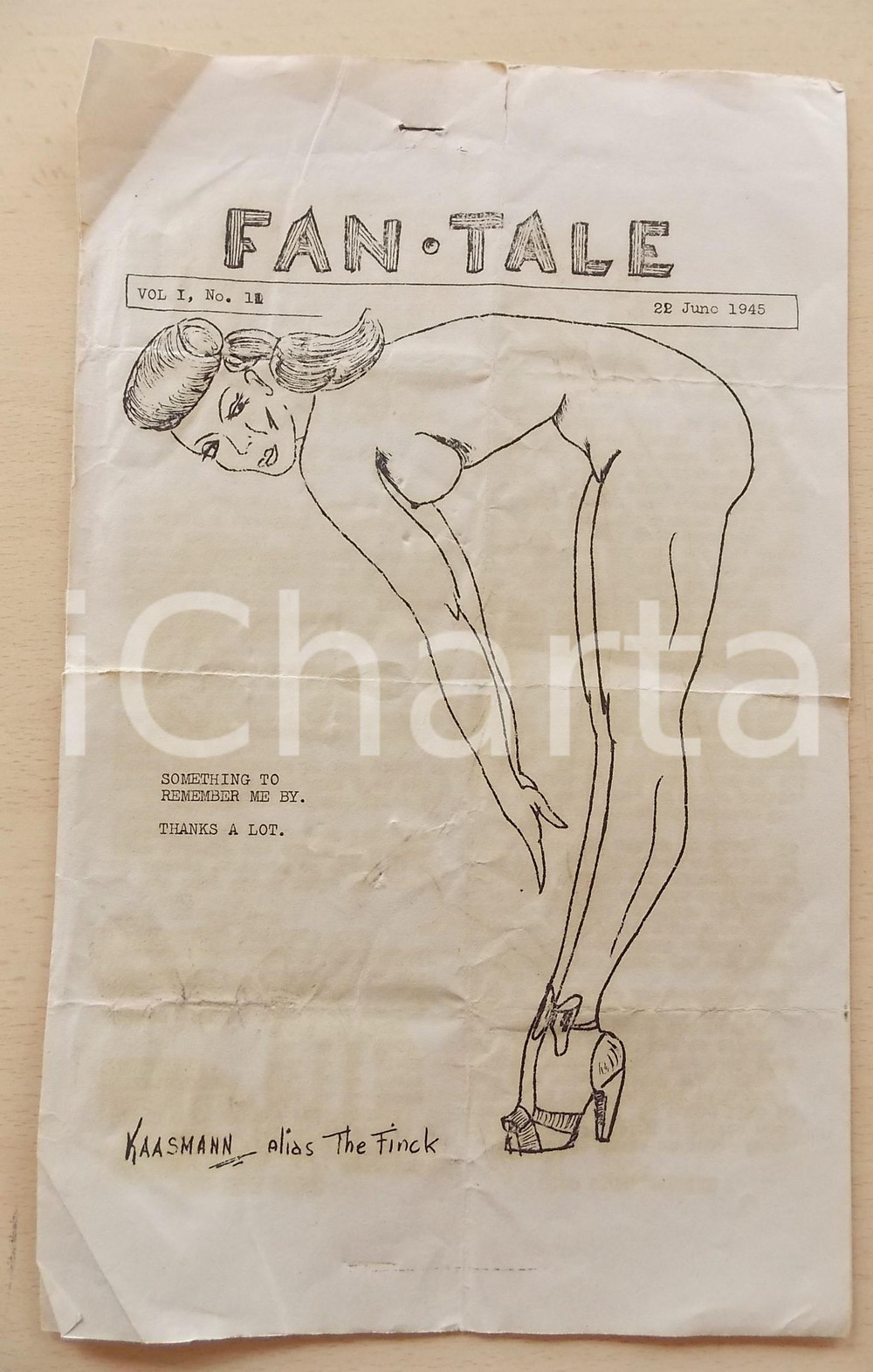 Giornale, rivista storica 1945 WWII US ARMY  FAN TALE Bulletin Risque Cover ill. Lt. C. J. KAASMANN n° 11 1