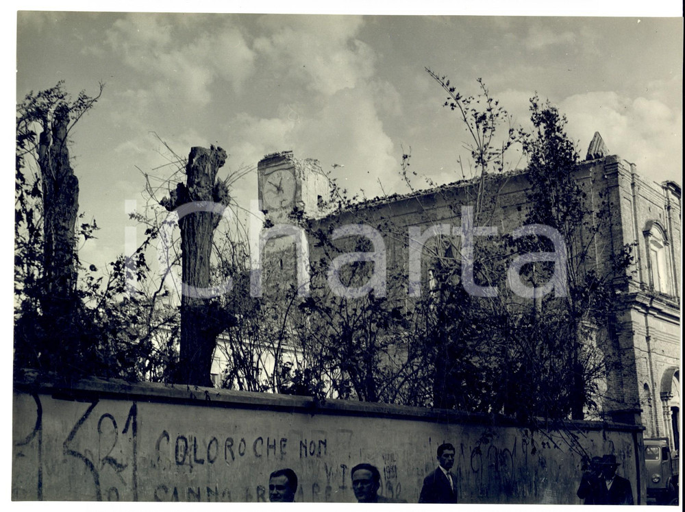 Fotografia d'epoca originale 1957 ROBECCO PAVESE Chiesa parrocchiale devastata dal tornado *Foto CARRARO 1