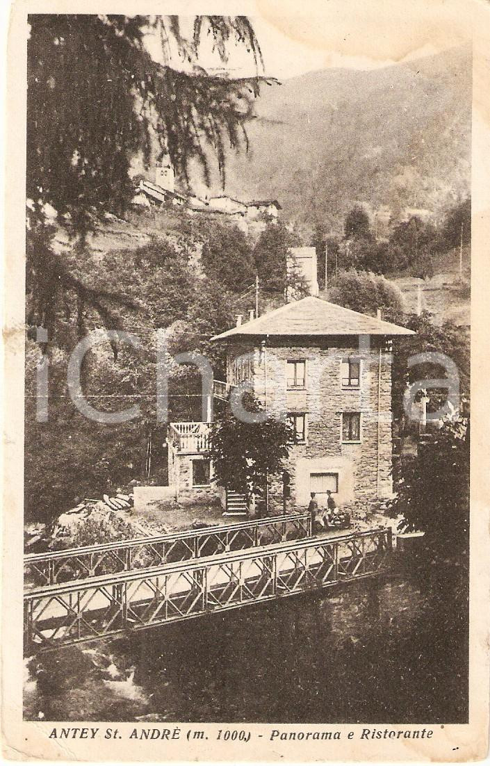 Cartolina originale da collezione 1940 ca ANTEY SAINT ANDRE  AO Panorama e ristorante Cartolina FP NV 1