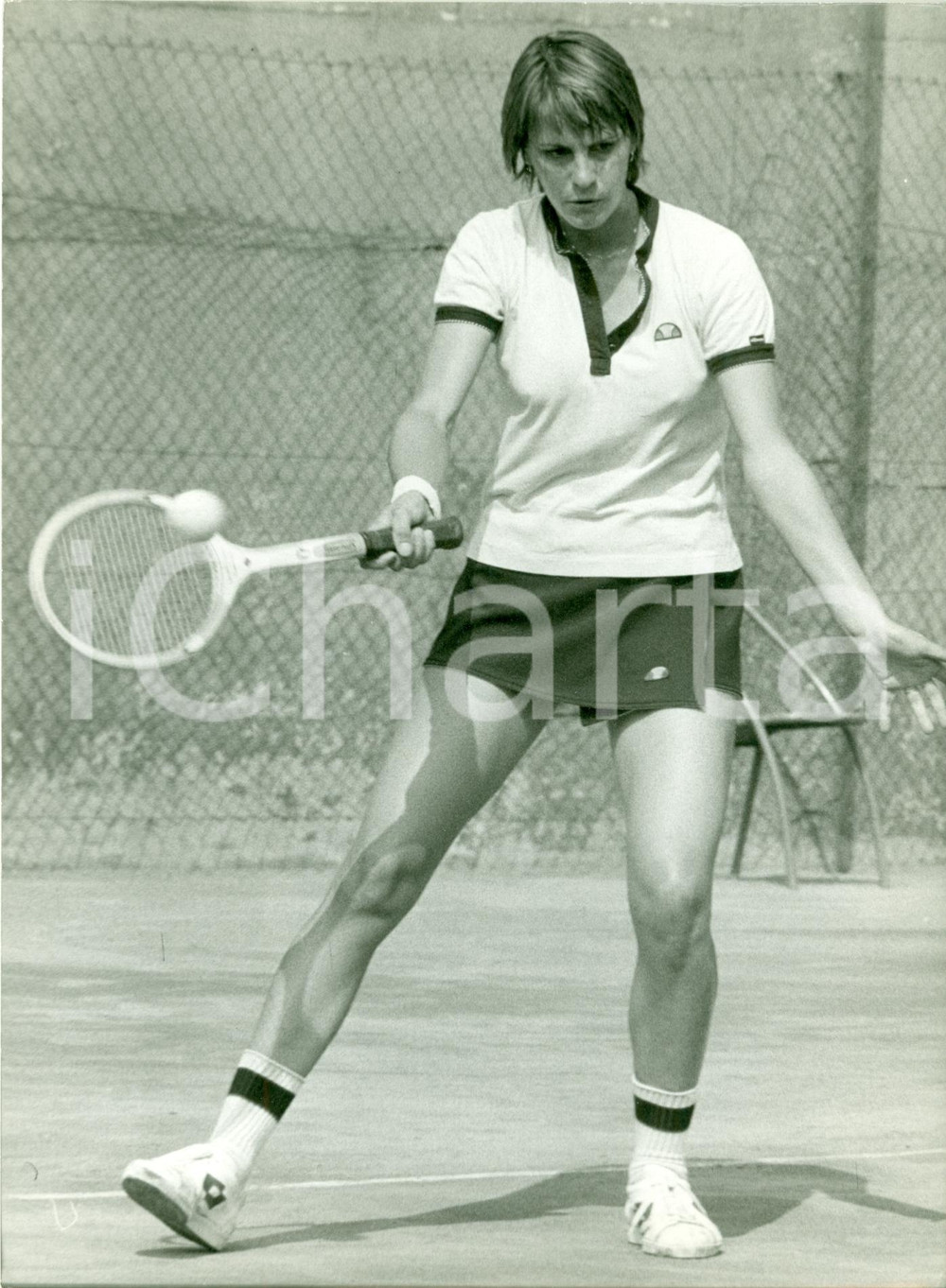 Fotografia d epoca originale 1980 ca TENNIS Campionessa Chris O  NEIL si allena Fotografia 1
