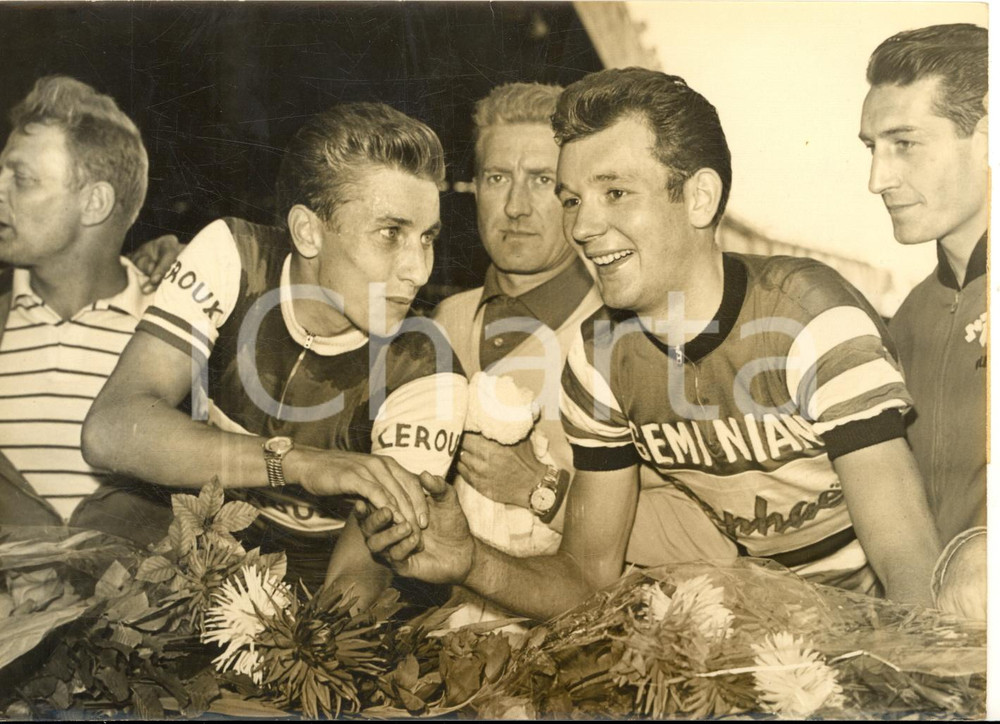 1958 CYCLISME Grand Prix des Nations - Jacques ANQUETIL avec Gérard SAINT 