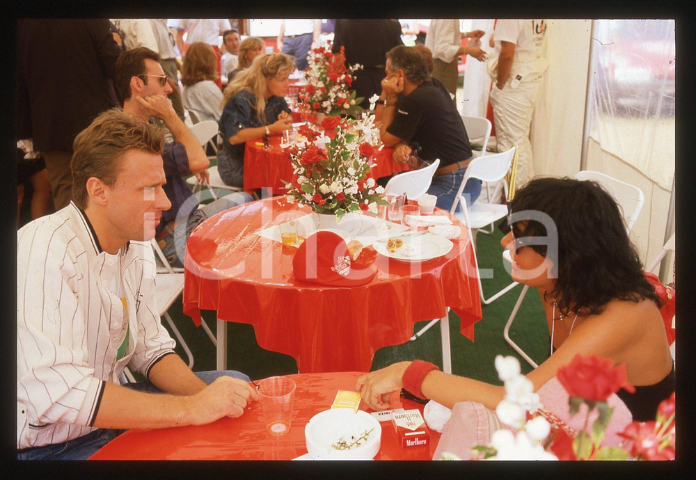 35mm vintage slide* 1988 GP MONZA - Bjorn BORG Loredana BERTÈ a pranzo