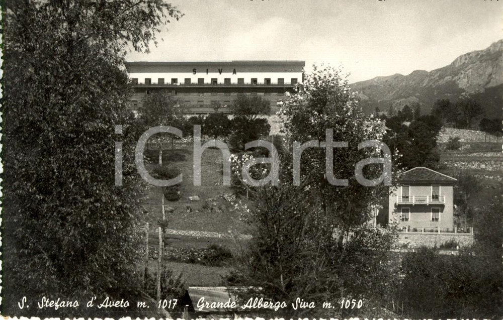 Cartolina originale da collezione 1951 SANTO STEFANO D'AVETO (GE) Il Grande Albergo SIVA *Cartolina FP VG 1