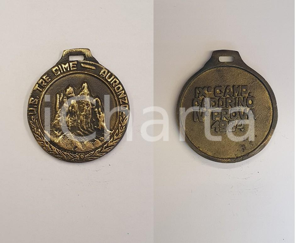 1984 AURONZO DI CADORE  IX Campionato Cadorino U.S. TRE CIME Medaglia 4x4 cm 1
