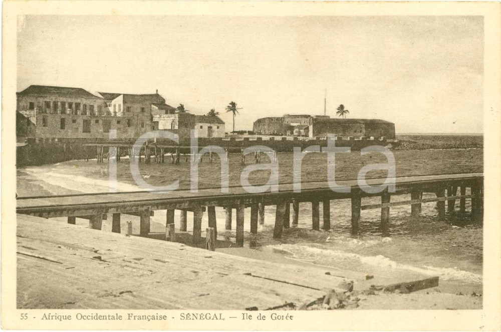Cartolina originale da collezione 1920 ca SENEGAL Molo dell Isola di GOREA Cartolina FP NV 1