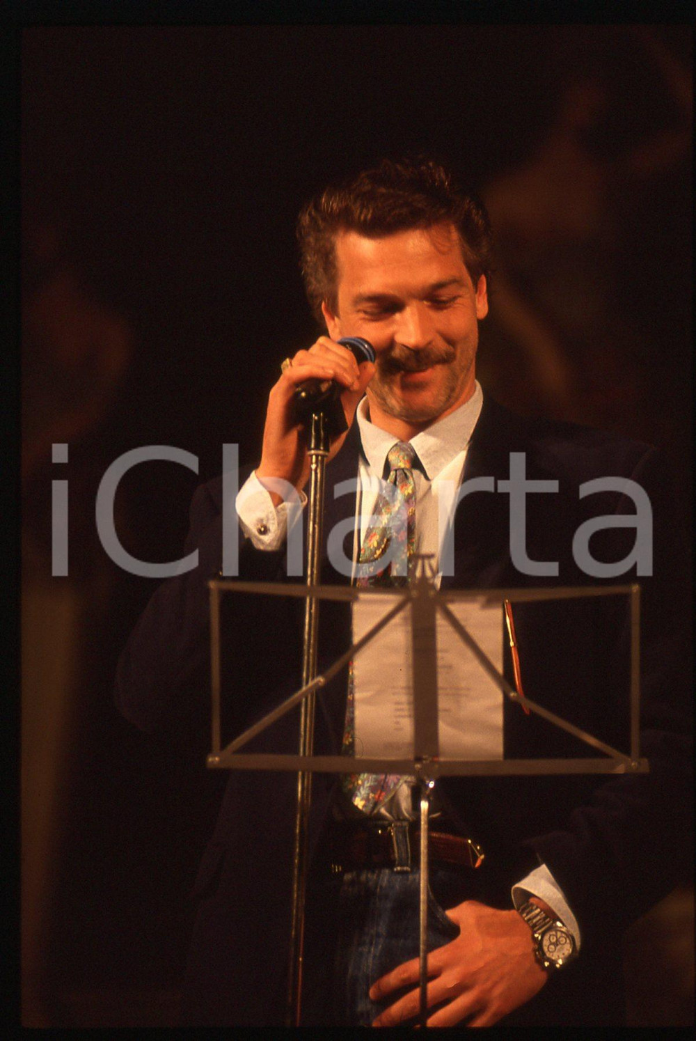 35mm vintage slide* 1993 SANREMO Gala UNICEF Stefano TACCONI durante le prove 14