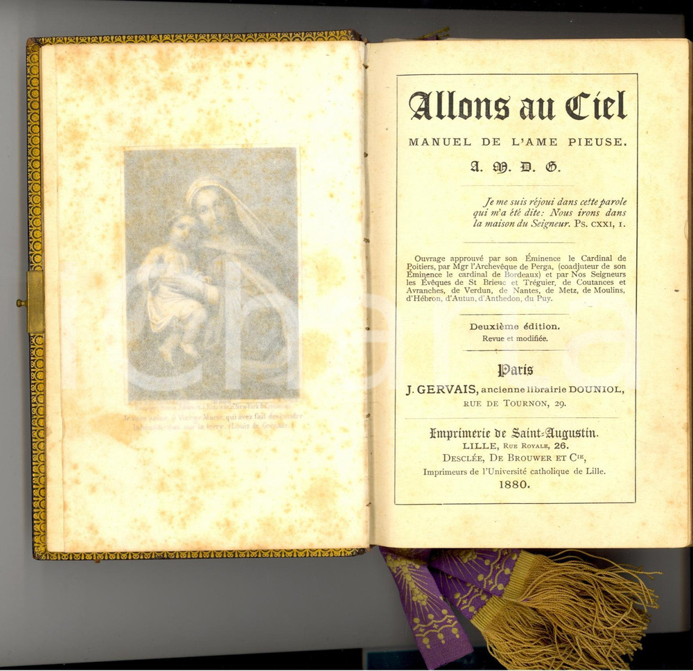 Libro, pubblicazione d'epoca 1880 Allons au Ciel - Manuel de l'ame pieuse *Ed DESCLEE, DE BROUWER & Cie 1