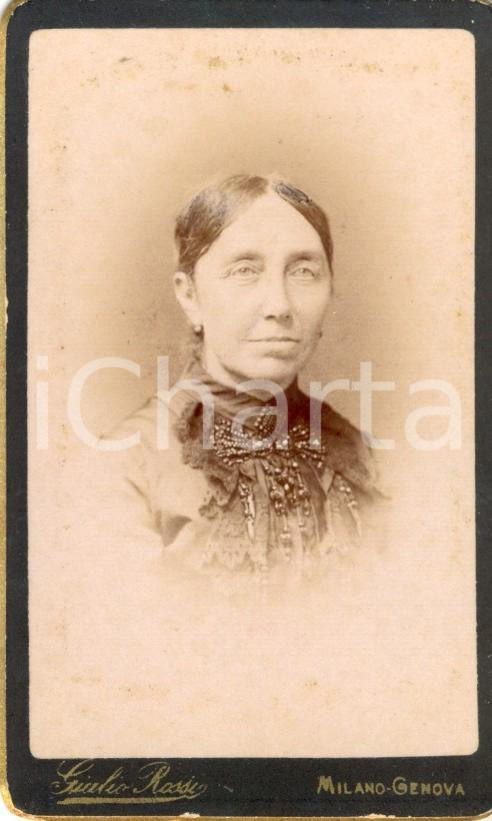 Fotografia d epoca originale 1900 ca GENOVA Ritratto di donna matura Foto GIULIO ROSSI pittore 1