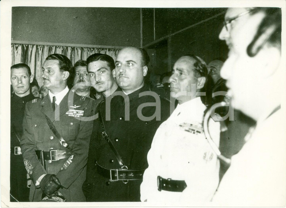 Fotografia d epoca originale 1939 MILANO Achille STARACE inaugura stazione televisione MOSTRA LEONARDESCA 1