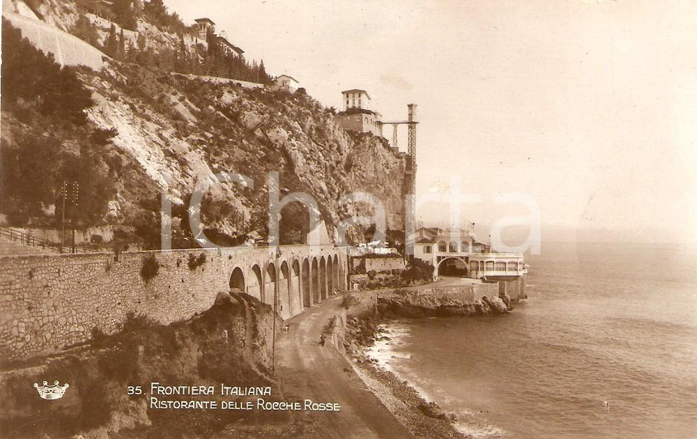 Cartolina originale da collezione 1950 ca VENTIMIGLIA (IM) Ristorante ROCCHE ROSSE alla Frontiera *Cartolina FP NV 1