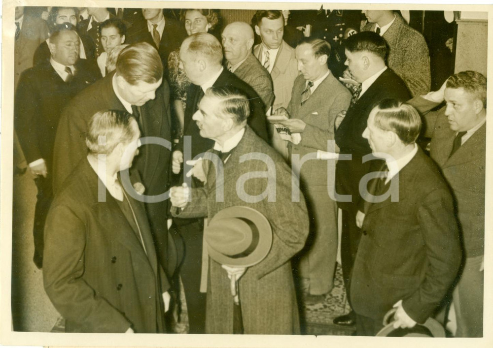 Fotografia d epoca originale 1938 BERCHTESGADEN Neville CHAMBERLAIN Alexander VON DORNBERG Fotografia 1