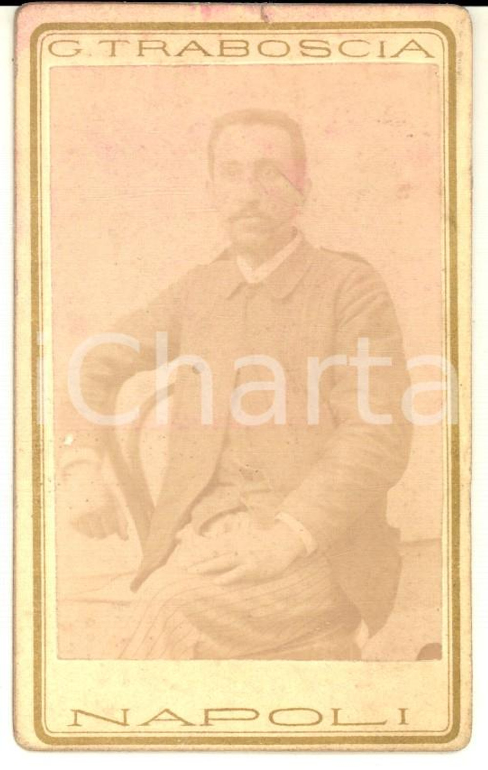 1870 ca NAPOLI Ritratto di un uomo seduto - Foto Gennaro TRABOSCIA DANNEGGIATA
