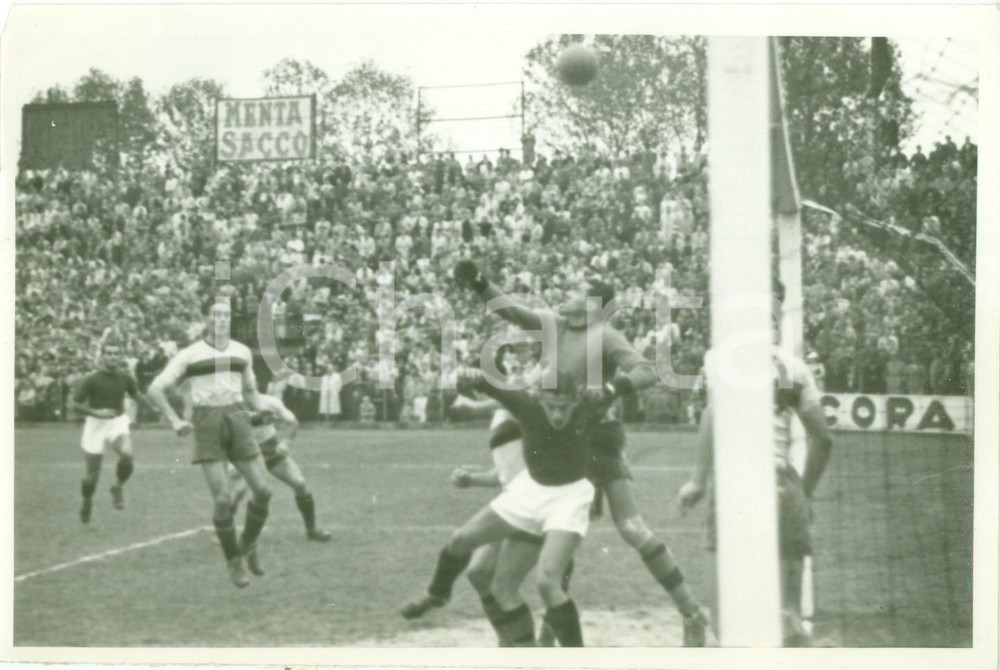Fotografia d epoca originale 1935 TORINO Calcio JUVENTUSLIGURIA Portiere blocca tiro di Umberto MENTI Foto 1