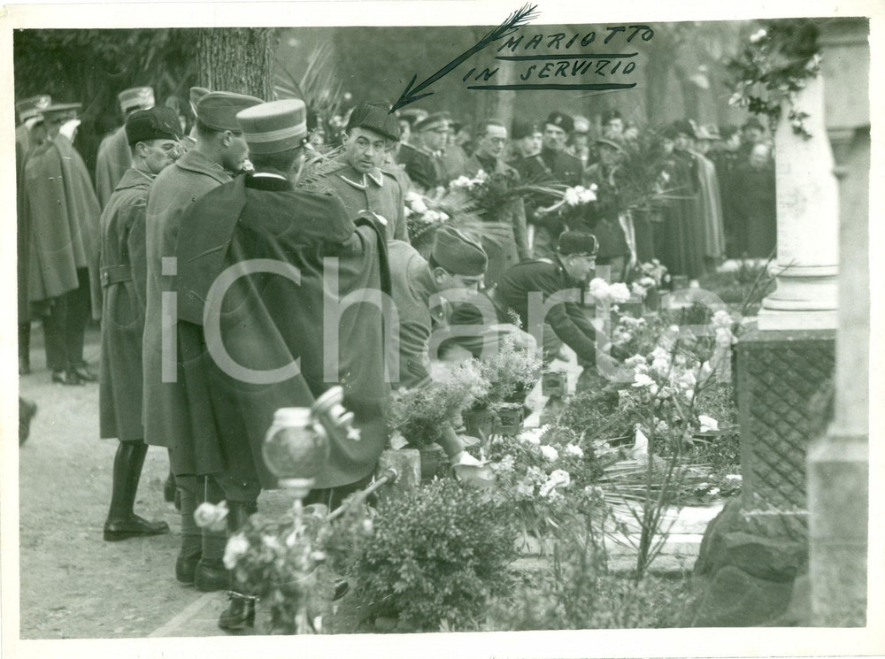 Fotografia d epoca originale 1934 MILANO MUSOCCO Rino PARENTI Vigile MARIOTTO anniversario fondazione MILIZIA 1