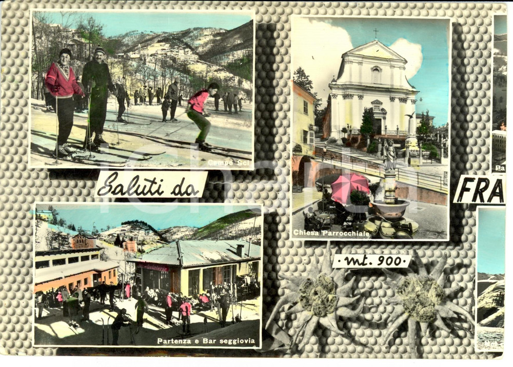 Cartolina originale da collezione 1963 FRABOSA SOPRANA (CN) Vedutine *Cartolina DANNEGGIATA FG VG 1