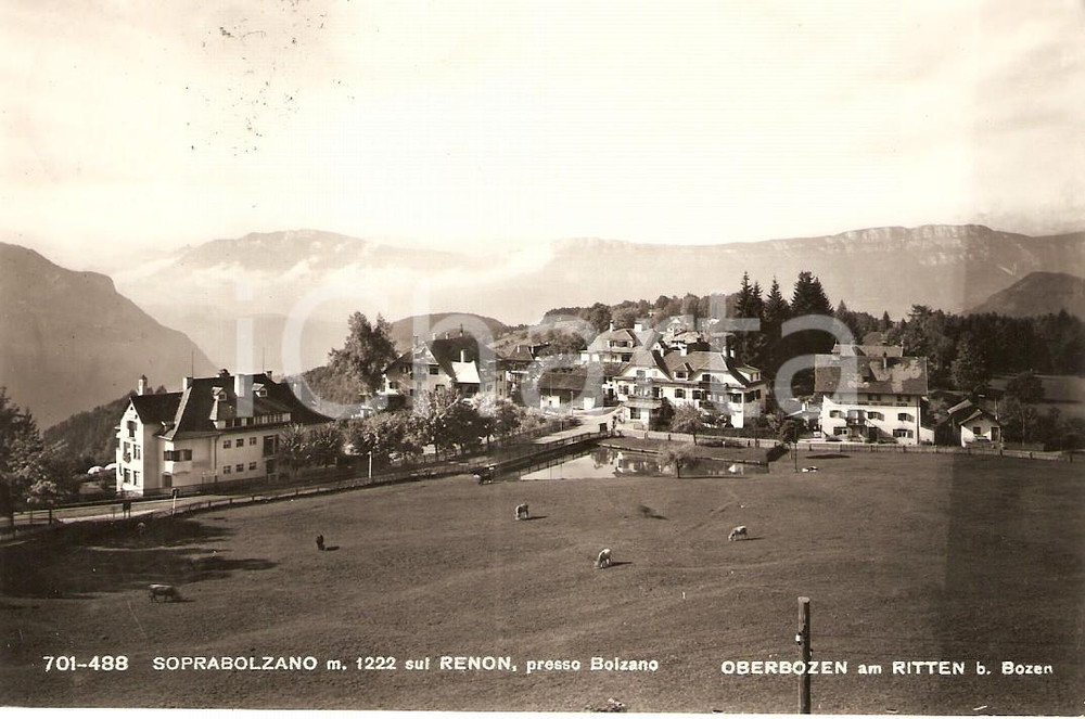 Cartolina originale da collezione 1956 RITTEN /RENON (BZ) Veduta panoramica di SOPRABOLZANO *Cartolina ANIMATA FP 1