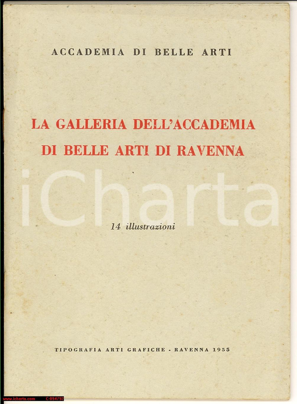 Libro, pubblicazione d epoca 1955 RAVENNA La Galleria dell Accademia di Belle Arti 1