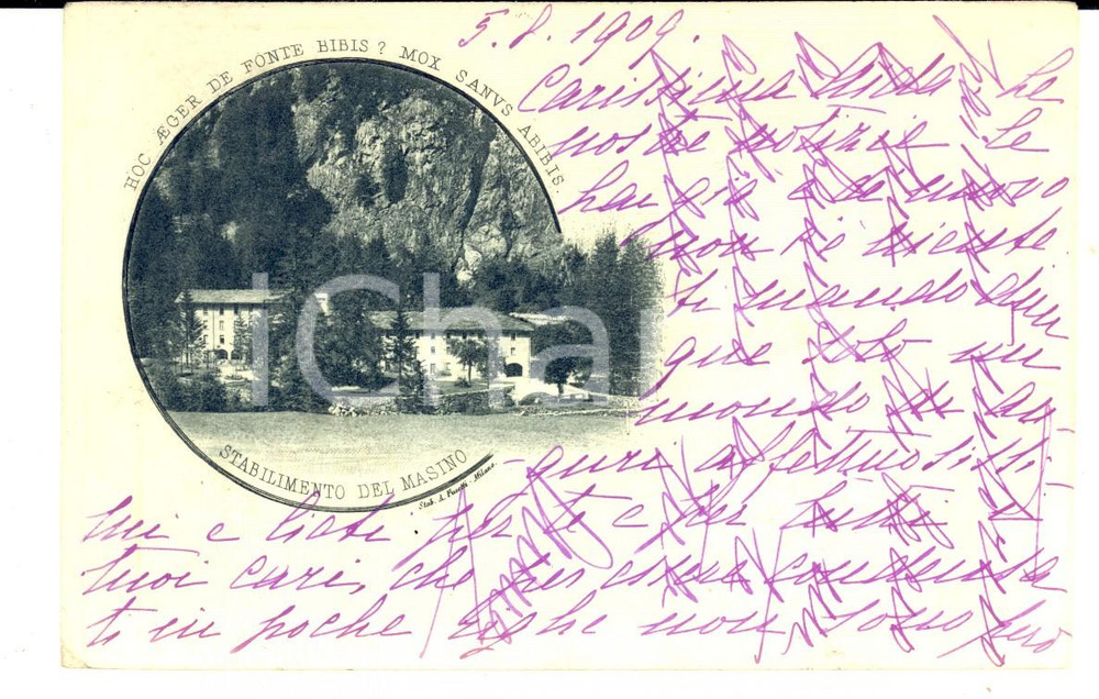 Cartolina originale da collezione 1909 BESANA IN BRIANZA Stabilimento del Masino Cartolina postale FP VG 1