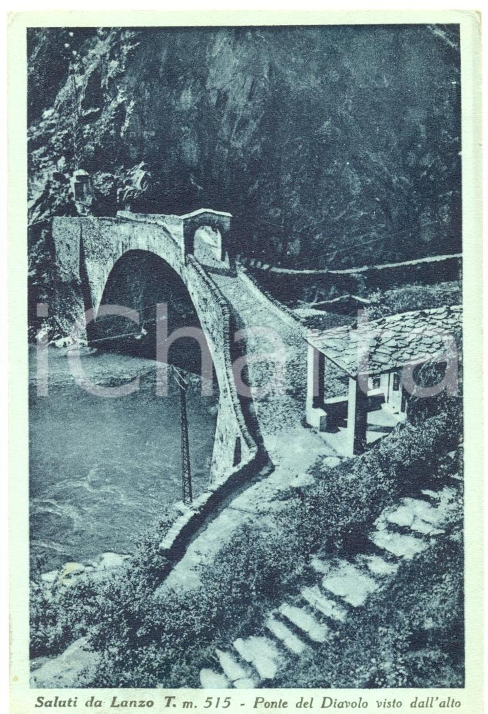Cartolina originale da collezione 1938 LANZO TORINESE TO Ponte del DIAVOLO Cartolina postale FP VG 1