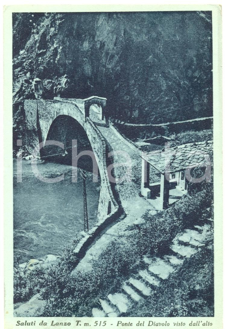 Cartolina originale da collezione 1938 LANZO TORINESE TO Ponte del DIAVOLO Cartolina postale FP VG 1