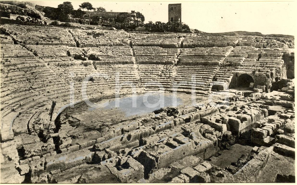 Fotografia d'epoca originale 1931 SIRACUSA Veduta Teatro Greco VERA FOTOGRAFIA 1