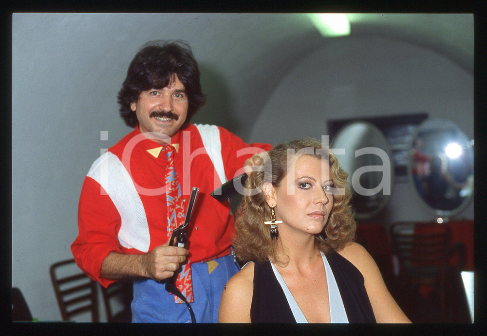 35mm vintage slide* 1985ca COSTUME Daniela POGGI con Rolando ELISEI Ritratto (1)