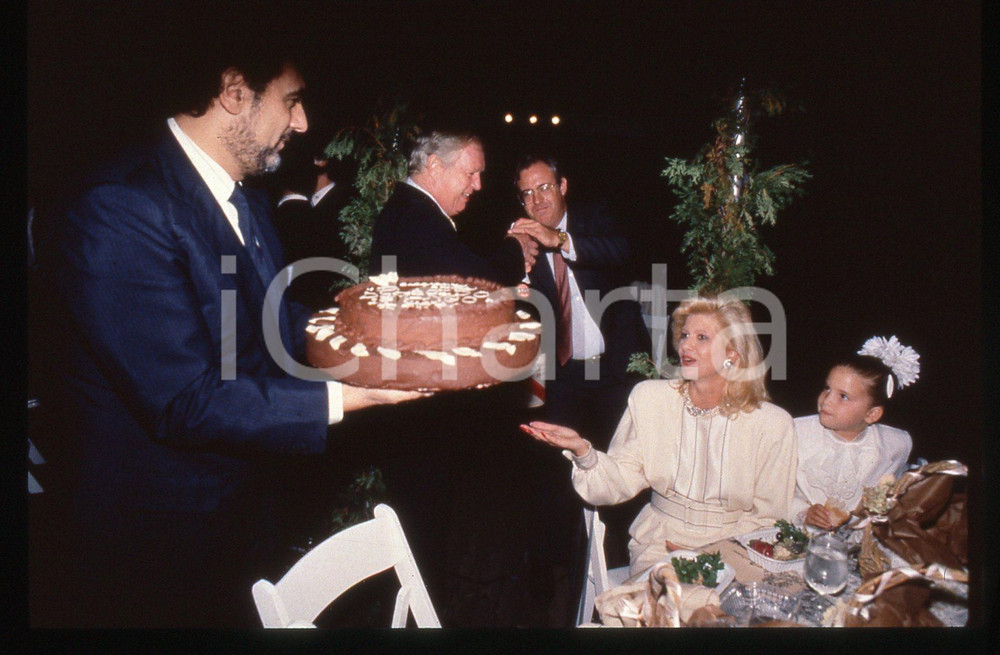 35mm vintage slide* 1987 NEW YORK Placido DOMINGO with Ivana and Ivanka TRUMP