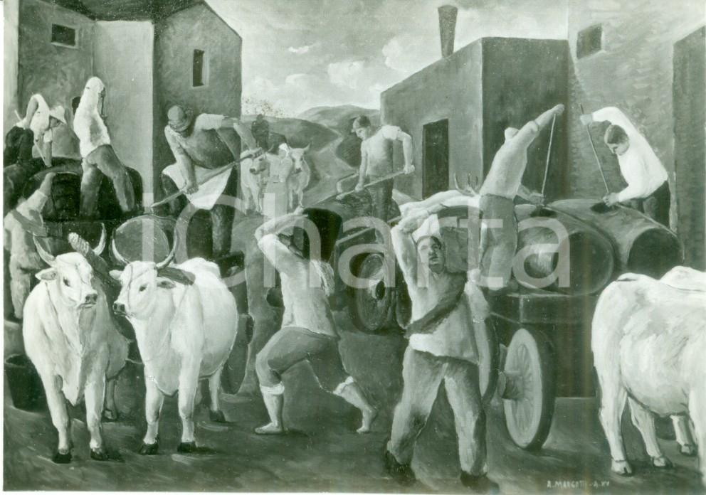 Fotografia d epoca originale 1936 ROMAGNA VINICOLA Anacleto MARGOTTI Campagna vinicola Foto coeva del quadro 1