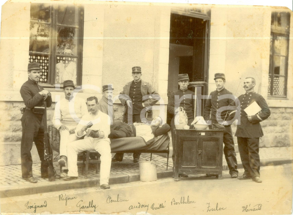 Fotografia d epoca originale 1889 ALGER ALGERIE Ecole Militaire d Infanterie Elèves Chambre 29 Fotografia 1