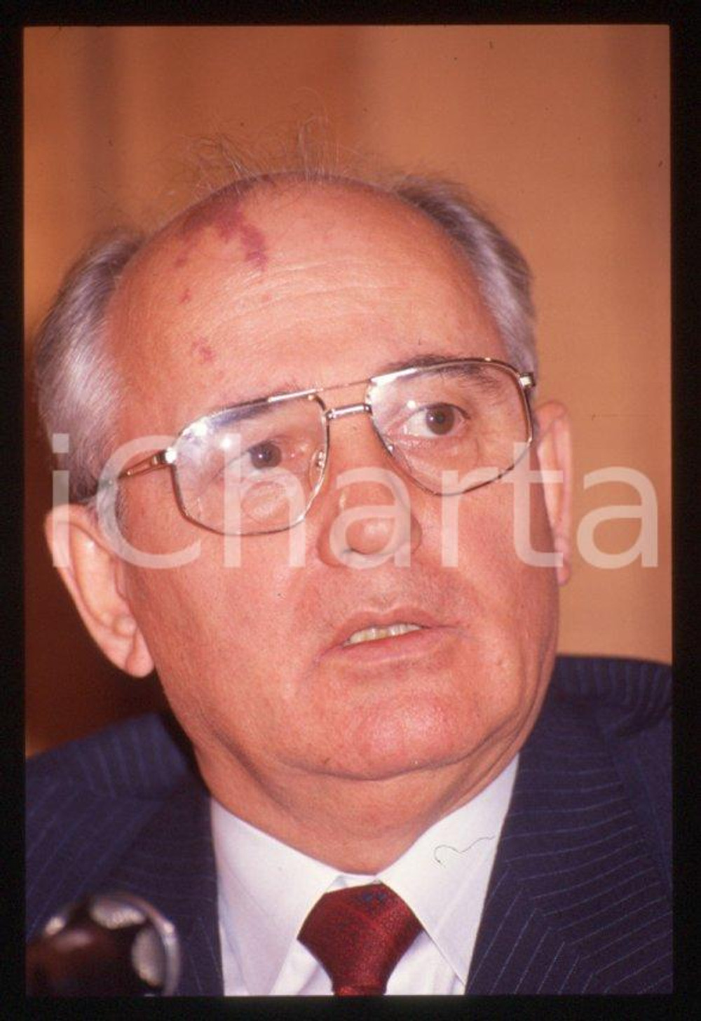 Fotografia d epoca originale 35mm vintage slide 1989 MILANO Michail GORBACHEV President USSR Portrait 15 1