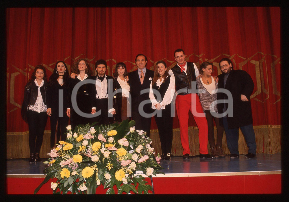 Negativo, diapositiva originale 35mm vintage slide 1994 FESTIVAL SANREMO  Irene GRANDI e Pippo BAUDO 2 1
