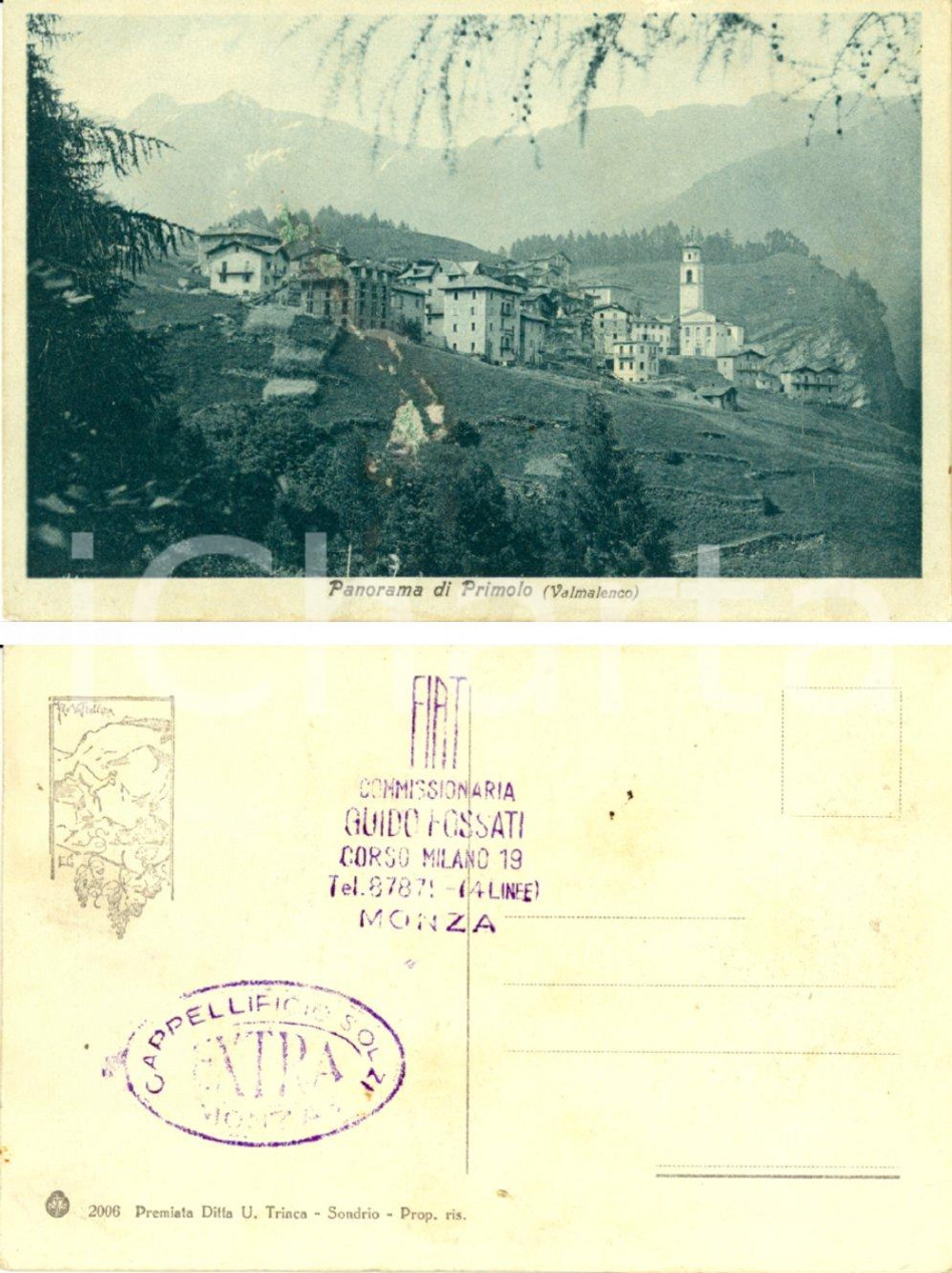 Cartolina originale da collezione 1930 ca CHIESA VALMALENCO (SO) Panorama della frazione PRIMOLO *Cartolina FP NV 1