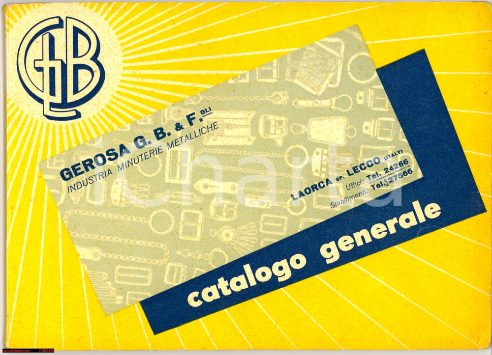 Materiale pubblicitario d’epoca 1950 ca LECCO  GEROSA G.B. LAORCA Minuterie metalliche Catalogo generale 1
