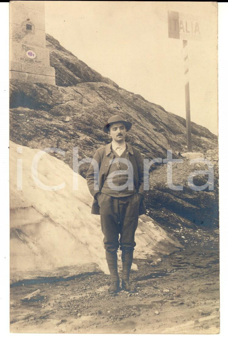 Fotografia d epoca originale 1915 ca MONTE CARNICO Alpino Aldo ORNAGO al confine italiano Foto FP 1