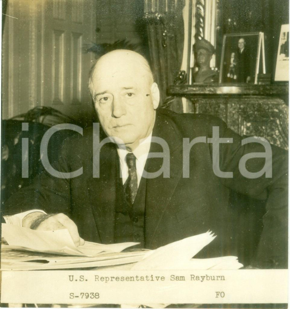 Fotografia d epoca originale 1950 ca WASHINGTON USA Sam RAYBURN Camera dei Rappresentanti Fotografia 1