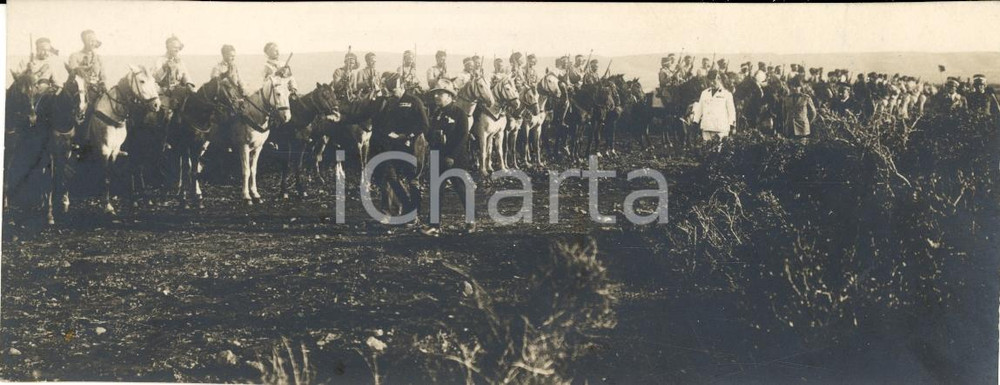Fotografia d epoca originale 1935 ca TOERA LIBIA Visita alla colonia e corteo d onore Fotografia 1