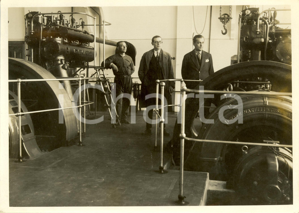 Fotografia d epoca originale 1935 ca BARCE Libia Centrale Termoelettrica  Interno ERCOLE MARELLI Foto 1