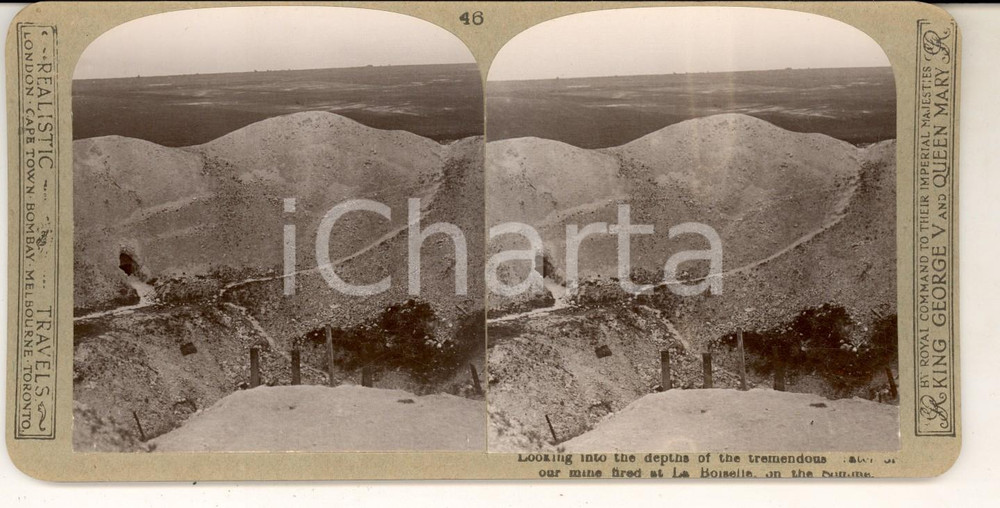 Fotografia d epoca originale 1918 WW1 THE GREAT WAR Depths in LA BOISELLE  SOMME Stereoscopic photo nÂ°46 1