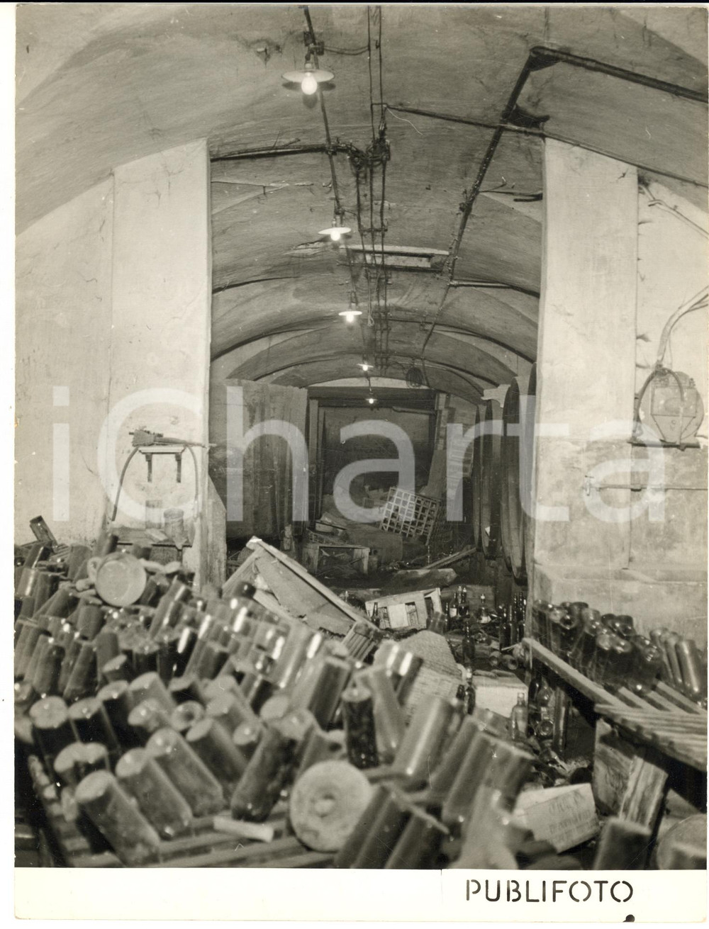 1953 ALLUVIONE GENOVA Cantina danneggiata dal nubifragio - Foto 18x24 cm