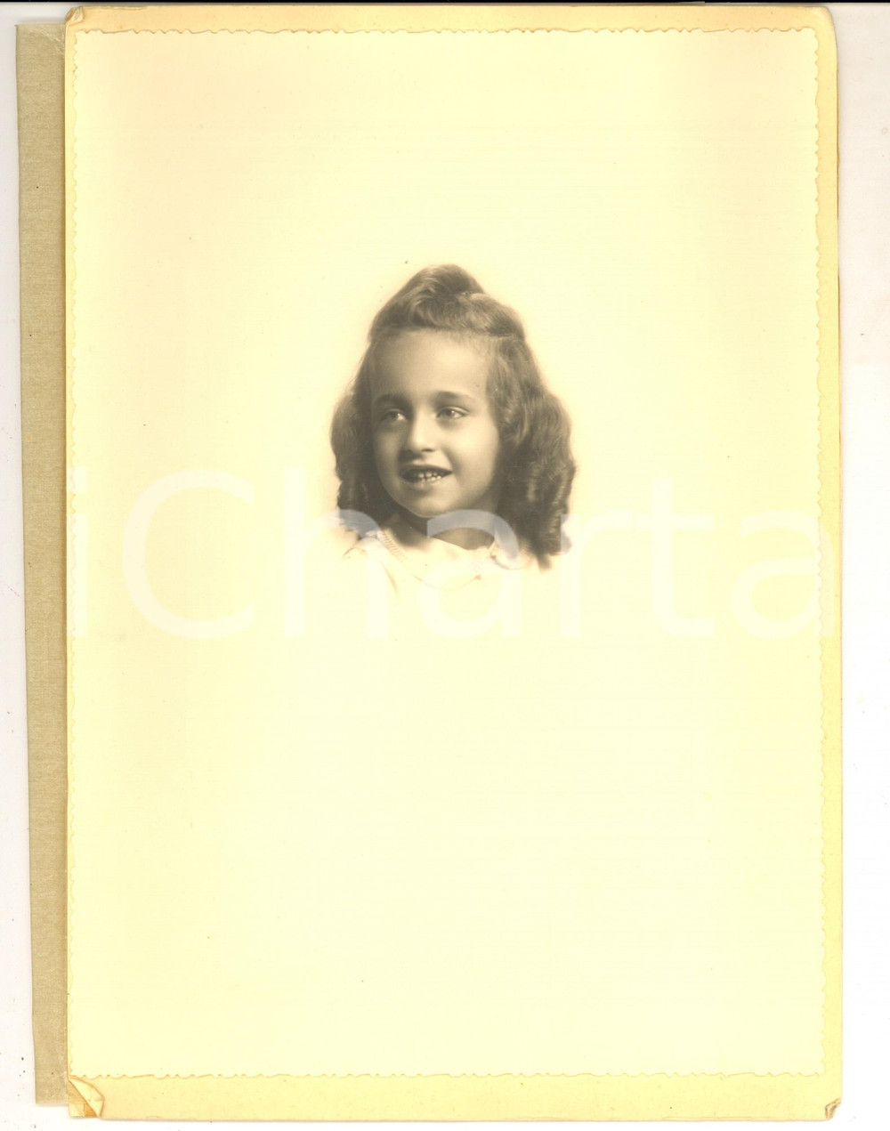 Fotografia d epoca originale 1940 ca MILANO Ritratto di bambina Foto PAGANINI corso Vittorio Emanuele 4 1