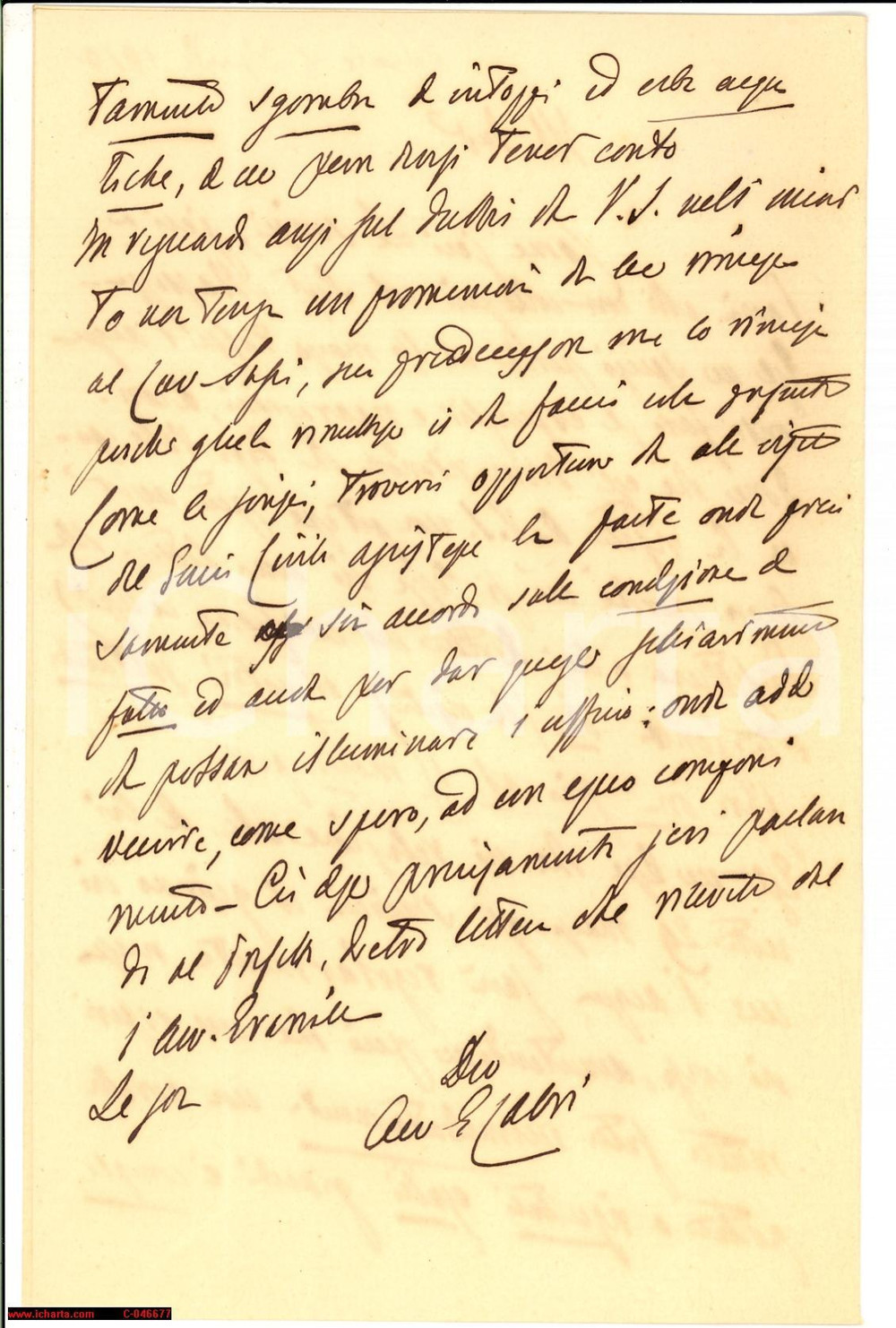 Autografo originale 1910 CASALE MONFERRATO (AL) Autografo on. Gaetano CALVI 1