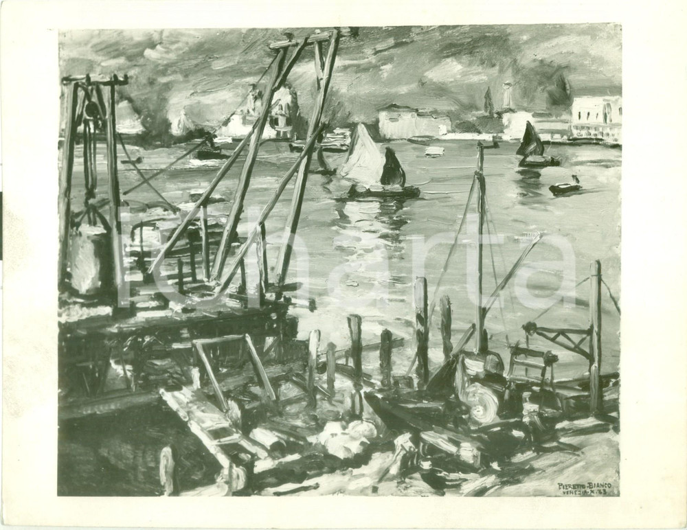 Fotografia d epoca originale 1934 MILANO GALLERIA SCOPINICH Pieretto BIANCO Venezia Fotografia coeva quadro 1