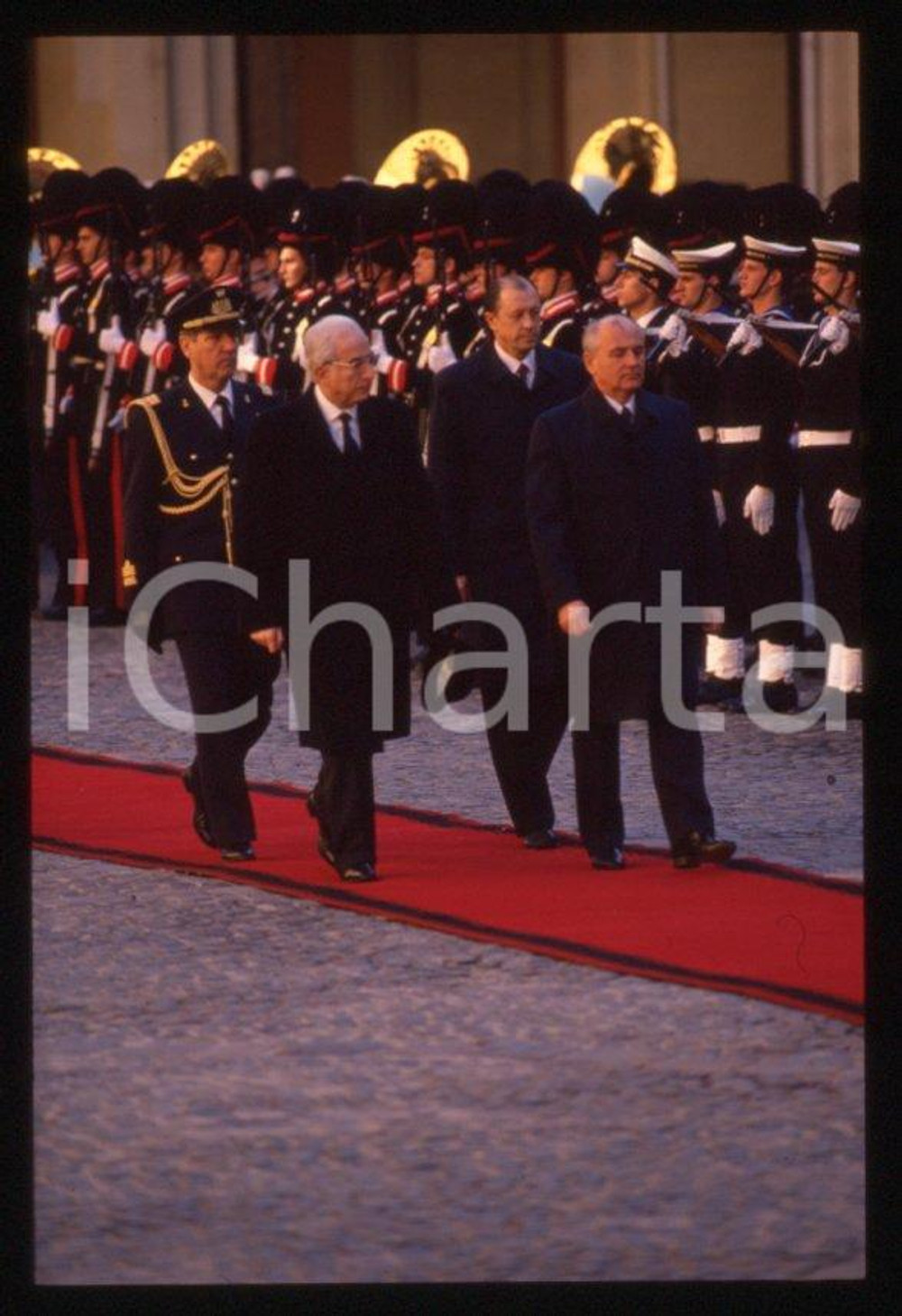 Fotografia d epoca originale 35mm vintage slide 1989 ROMA QUIRINALE Francesco COSSIGA Michail GORBACHEV 8 1