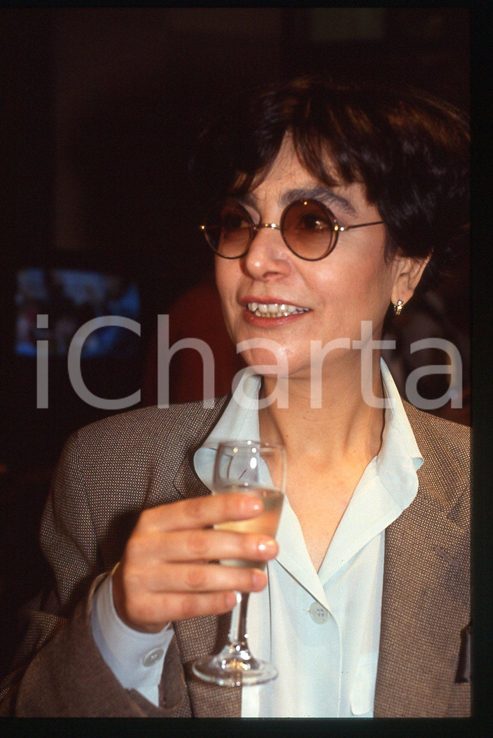 35mm vintage slide* 1992 SANREMO - Mia MARTINI brinda presentazione cd LACRIME 4