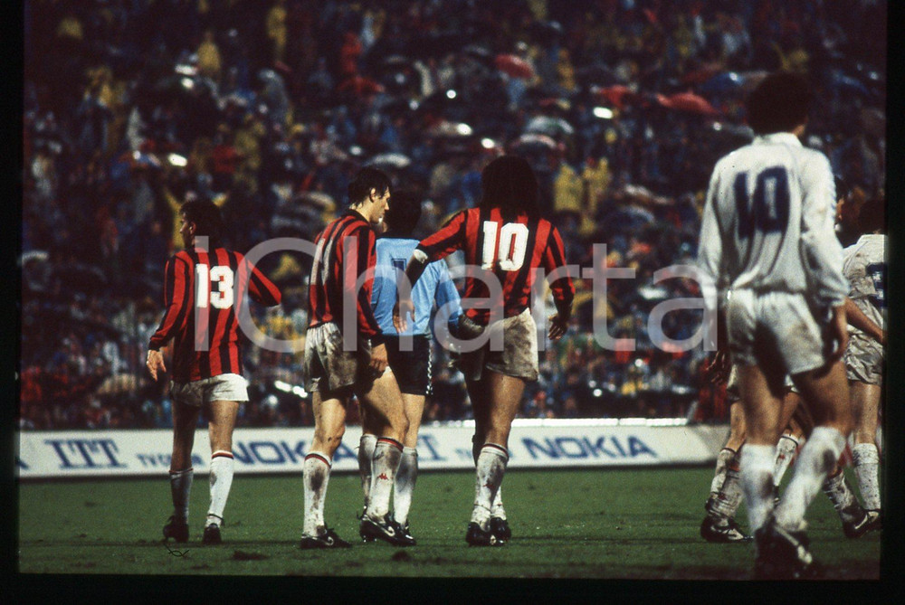 35mm vintage slide* 1988 MILANO CALCIO Amichevole MILAN vs REAL MADRID 2-1