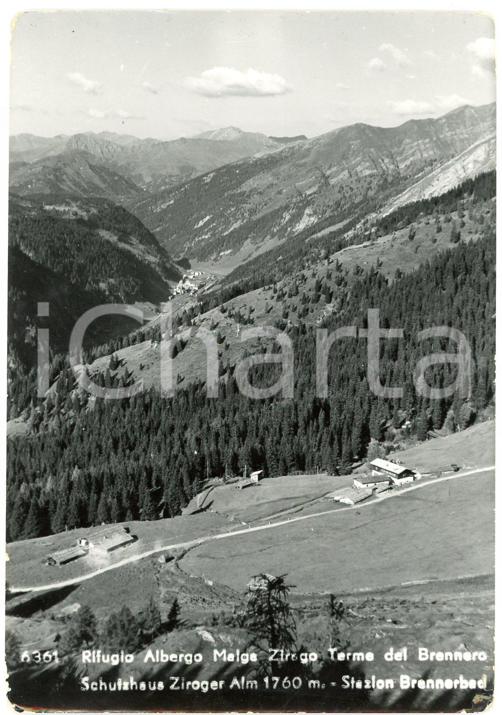 Cartolina originale da collezione 1958 TERME DI BRENNERO BZ Rifugio Albergo Malga Zirago  Cartolina 1
