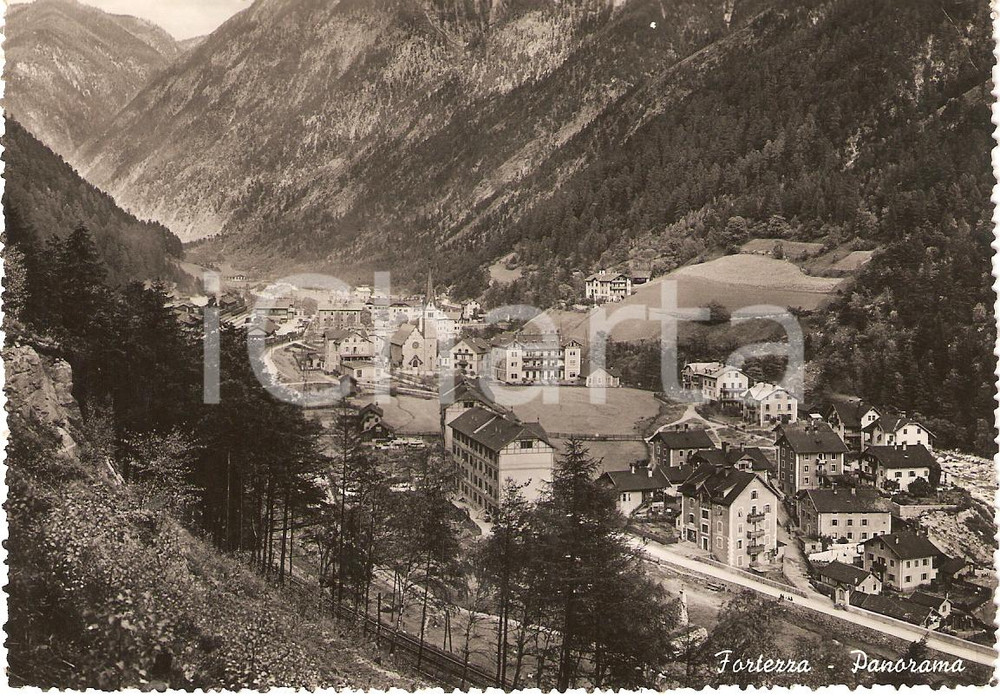 Cartolina originale da collezione 1952 FORTEZZA BZ Panorama del paese Cartolina FG VG 1